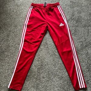 Adidas red joggers size S